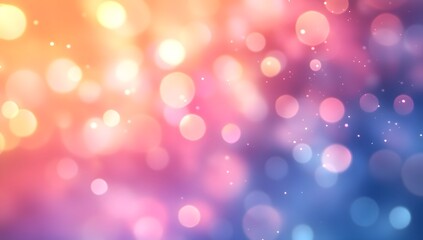 Fototapeta premium Vibrant bokeh lights create a dreamy atmosphere with hues of pink, orange, and blue illuminating the background
