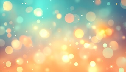 Colorful bokeh lights create a dreamy atmosphere resembling a soft sunset over a tranquil landscape