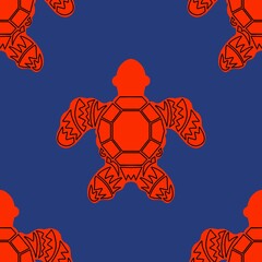Ocean summer animals seamless turtles pattern for wrapping paper and fabrics and linens and kids clothes