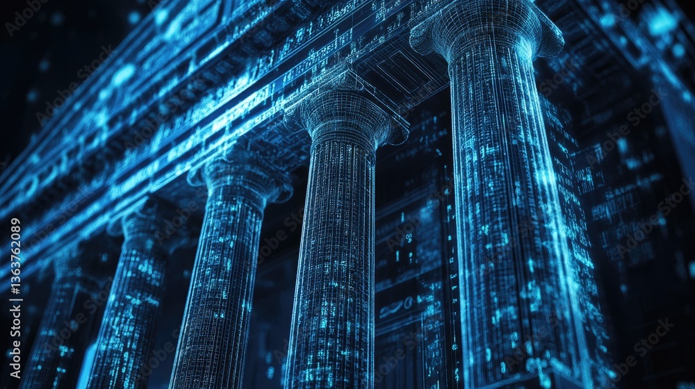 Poster multi-layered financial authentication process securing fintech services and online banking.