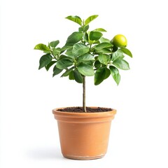 Fototapeta premium Small Citrus Tree in Pot