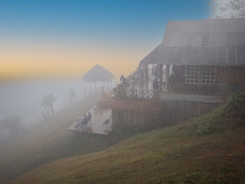 Winter morning at the Stop Time Cafe, Nan Cafe, Nan City, Thailand, local chill cafe..