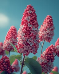 Stunning Pink Lilac Blossoms Under a Clear Blue Sky