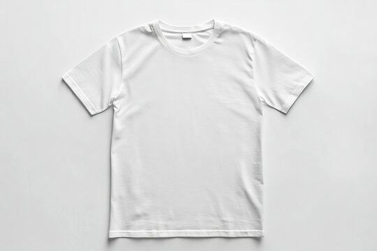 Flat display of a full-length white t-shirt mockup for custom design
