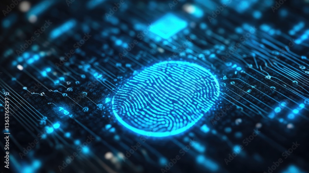 Poster real-time biometric security authentication system ensuring safe banking transactions.