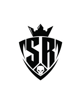 escudo para equipo gaming, monograma letras SR, logotipo, letra S, letra R, vectores