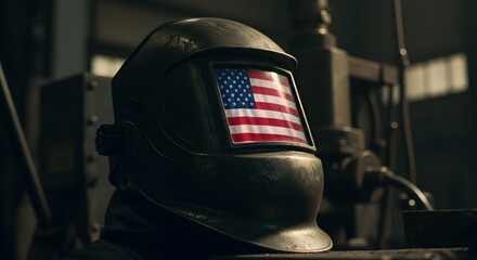 Welding Helmet with Flag Design