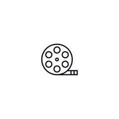 Film reel icon logo flat vector design