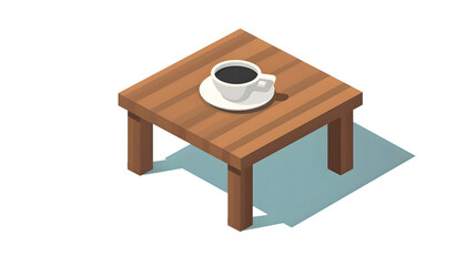 Fototapeta premium A cozy coffee cup on a wooden table perfect for relaxation and minimalistic design