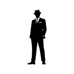 Obraz premium gentleman wearing suit and hat standing