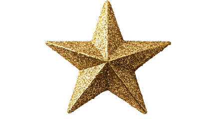 Golden star decoration Christmas, ornament five pointed, cut out transparent
