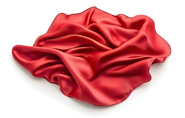Red silk fabric draped