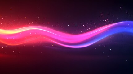 Abstract glowing wave of colors on a dark background
