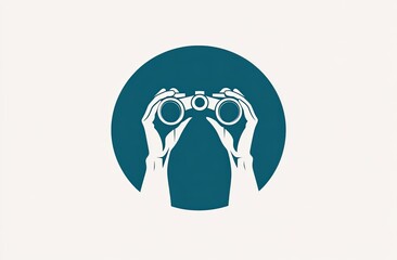 Hands holding binoculars in a circle