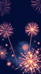 Colorful fireworks burst in the night sky during a celebration, illuminating the dark atmosphere with vibrant sparks