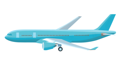 Airplane Jet Aircraft Flight Travel Transportation Airliner Blue Modern Design Illustration Gra