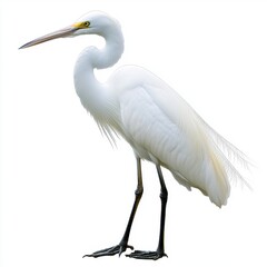 Elegant White Bird on White Background