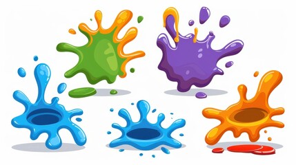 Obraz premium Vibrant vector designs showcasing colorful paint splatters, perfect for artistic projects and creative expressions.