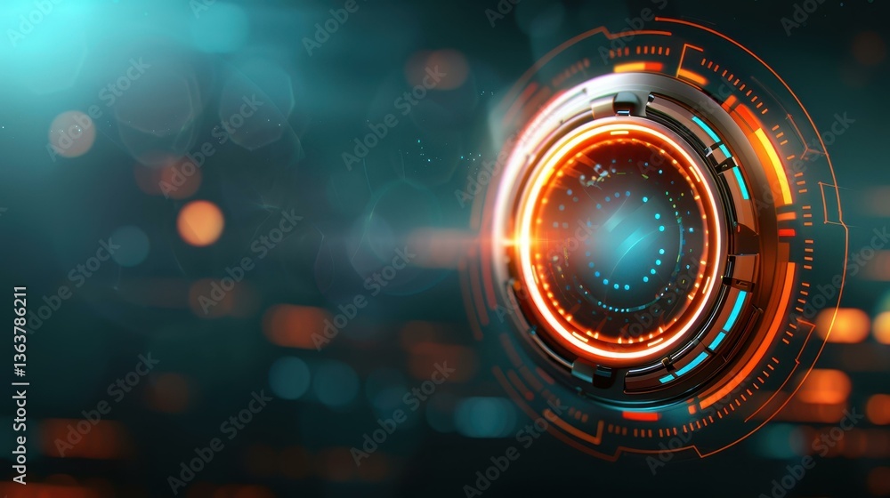 Poster dynamic hud illustration for game backgrounds. engage players with sleek digital data and abstract b