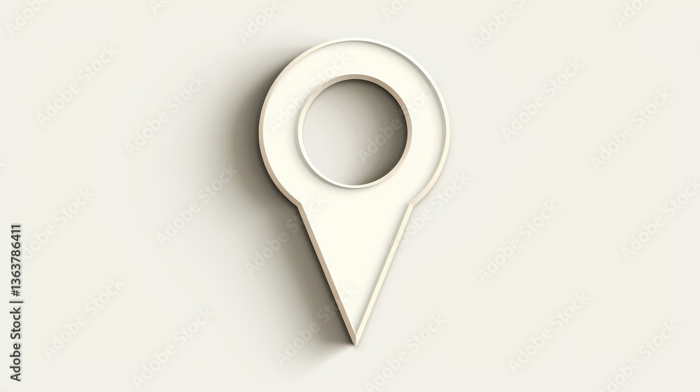 Poster simple white label icon with a subtle shadow, perfect for map interfaces and modern design themes.