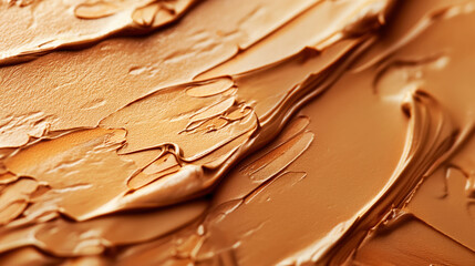 Rich Tan Foundation Textures Showcase Creamy Strokes and Soft Blending in Professional Beauty-Grade Detail