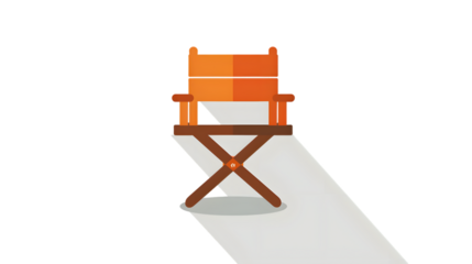Directors Chair on Spotlight Iconic Film Industry Symbol for Cinema Theater and Entertainme