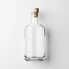 A sleek, empty bottle mockup on a clean white background, perfect for showcasing brand designs with clarity and style.