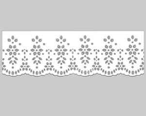 vintage lace cotton vector Decorative ornament for border of fabric Stylized texture of embroidery, imitation satin stitch. Abstract background texture in geometric ornamental style. Seamless design
