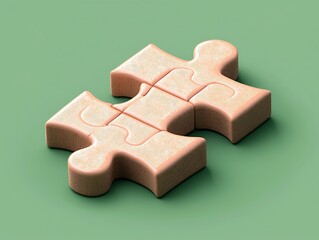 Beige Puzzle Pieces Connected.