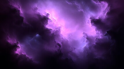 Obraz premium Purple and blue stormy cloudscape with lightning.