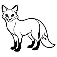 Fototapeta premium Cute red fox cartoon vector illustration, isolated mammal