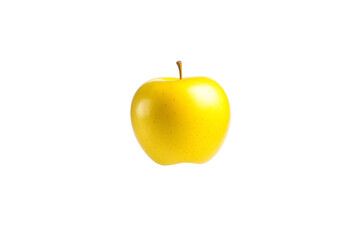 Obraz premium Yellow apple is sitting on a white background, isolated