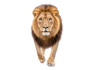 Majestic Lion Approaching with Intense Gaze