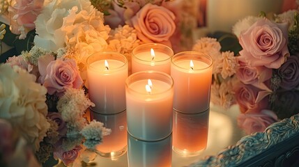 Obraz premium candles and roses