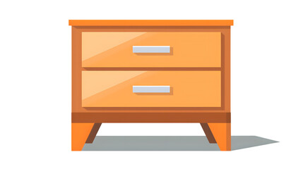 Illustration of a Modern Wooden Nightstand with Two Drawers Ideal for Home Decor and Furniture