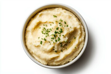 Bowl of mashed potatoes with parsley on top