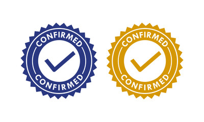 Confirmed badge design logo template illustration
