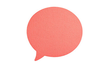 Textured coral dialog cloud, shape on black background, cut out transparent