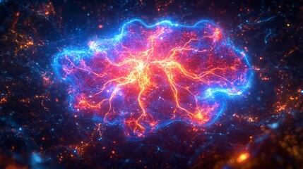 Fototapeta premium A mesmerizing cloud of vibrant cosmic energy bursts forth