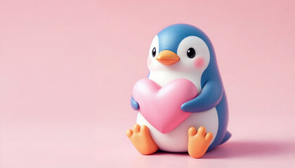 cute penguin love doll