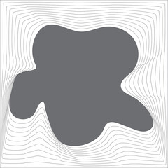 Square blend emblem. Curved line with frame element design