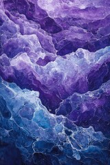 Obraz premium Abstract Purple and Blue Fluid Art Painting: Celestial Swirls