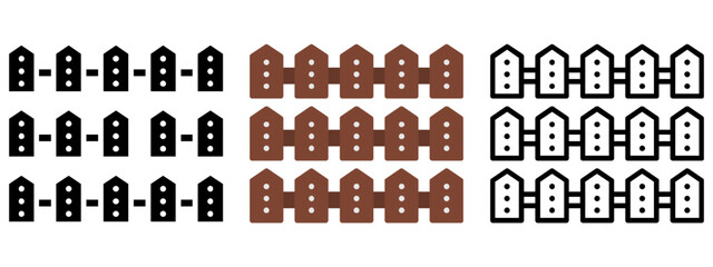 Fence Icon, Collection of Line, Glyph and Flat Icon, Set of Line Glyph and Flat Icon