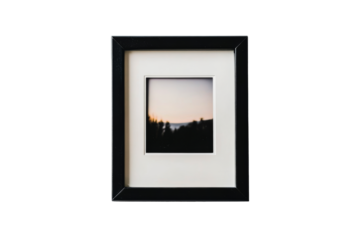 Framed abstract landscape photo, isolated, isolated, cut out transparent