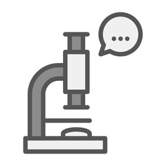 Microscope filled outline icon. Research color line illustration.
