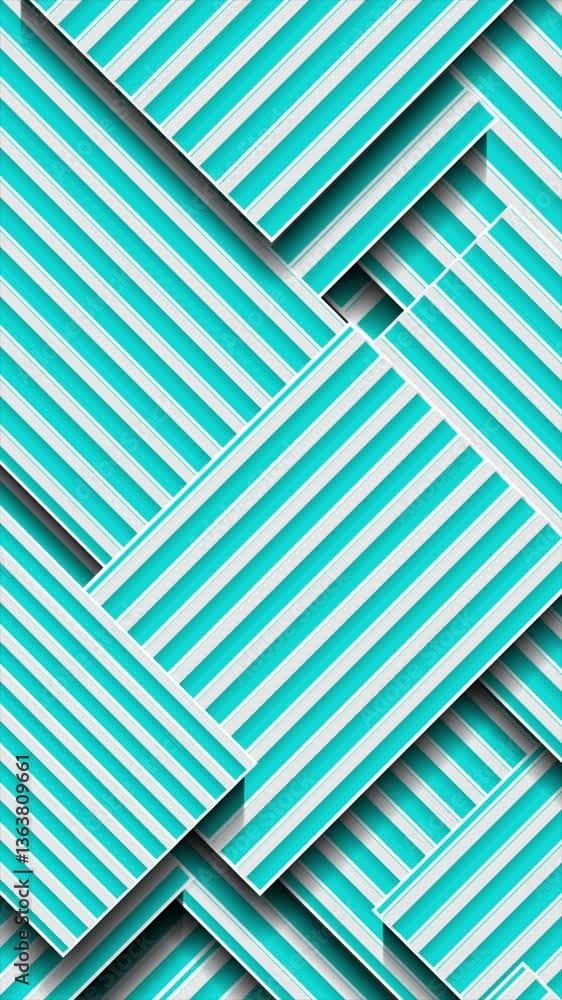 Poster minimal rectangles with white and blue stripes abstract motion background. vertical looped video ani