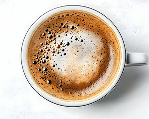 Overhead view of a cup of coffee with crema (1)