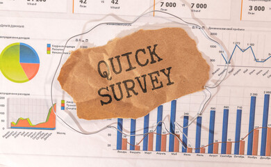 Quick Survey text written on a notebook with pencils