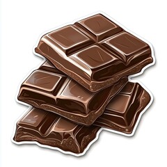 Fototapeta premium contour-cut sticker Chocolate aesthetic quality of the beautiful, 3d rendering, design sticker, vector art sticker, high resolution, detailed, on white background generated AI