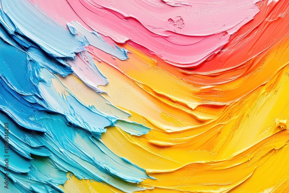 Poster vibrant hues blend together creating a playful and energetic background ideal for artistic projects 